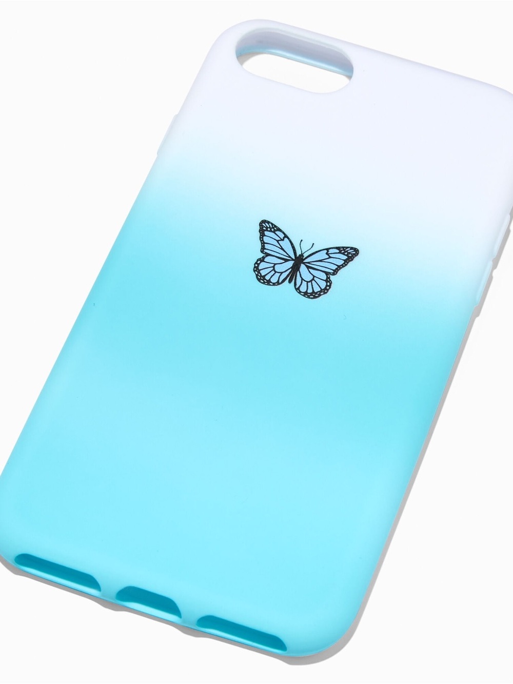 Claire's White to Turquoise Gradient Butterfly Phone Case